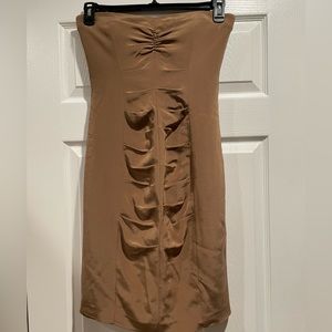 Nicole Miller Strapless Bodycon Silk blend minidress